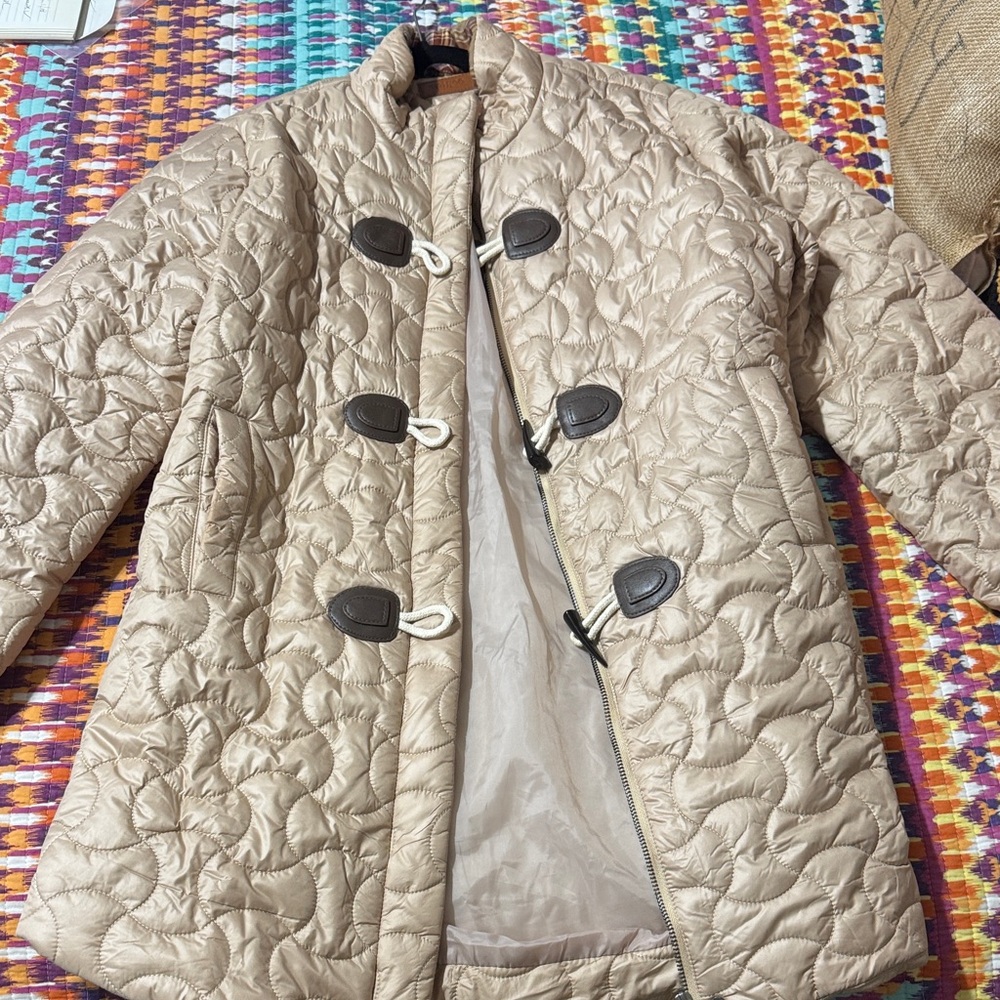 Umgee Beige Quilted Puffer Jacket